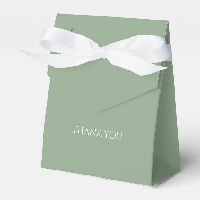 Ballotins Mariage Sage Green et White Script Merci (Verso)