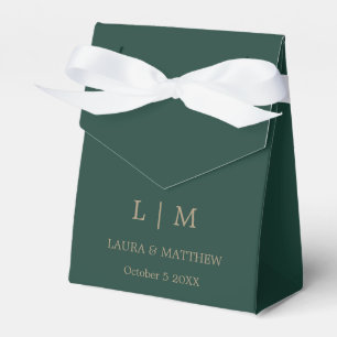 Ballotins Mariage simple Élégant Emerald Green Monogram