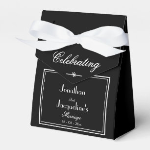 Ballotins Mariage Simple Noir Et Blanc Élégant