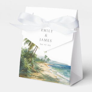 Ballotins Mariage Tropical de Plage à l'Aquarelle Moderne