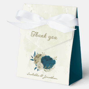 Ballotins mariage turquoise bleu beige à fleurs