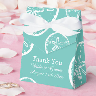 Ballotins mariage turquoise en coquille bleu et blanc