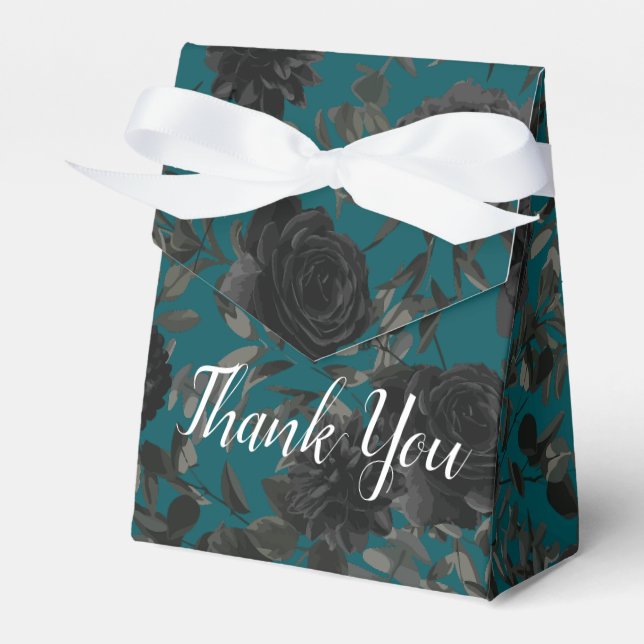 Ballotins Mariage Turquoise Rose noir (Verso)