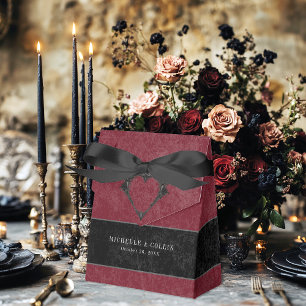 Ballotins Mariage vin noir gothique corbeau noir et roses no