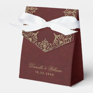 Ballotins Mariage Vintage Bourgogne Or élégant Script Tente