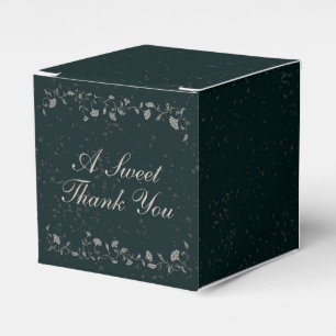Ballotins Mariage Vintage Noir Tan Élégant Merci Floral
