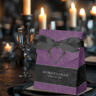 Ballotins Mariage Violet Gothique Corbeau Noir & Roses Noire