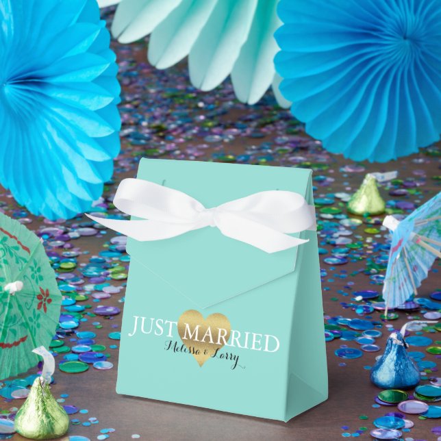 Ballotins Mariée Or et Turquoise bleu Juste Marié (Fête)