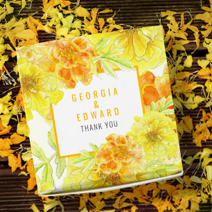 Ballotins marigolds mariage aquarelle jaune orange