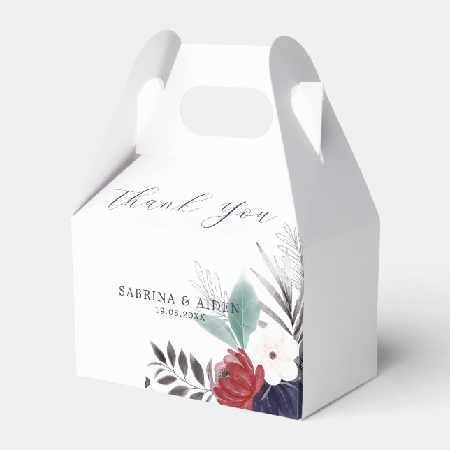 Ballotins Marine Bleu Bourgogne Rouge Gothique Floral Mariag (Verso)