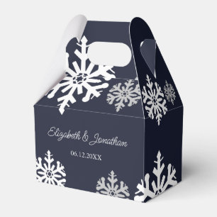 Ballotins Marine Blue Snowflakes Mariage d'hiver