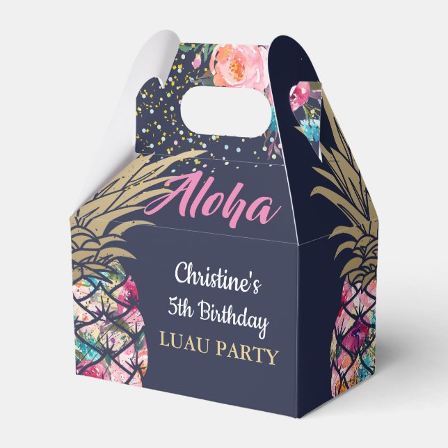 Ballotins Marine Blue Tropical Anniversaire floral rose Aigu (Verso)
