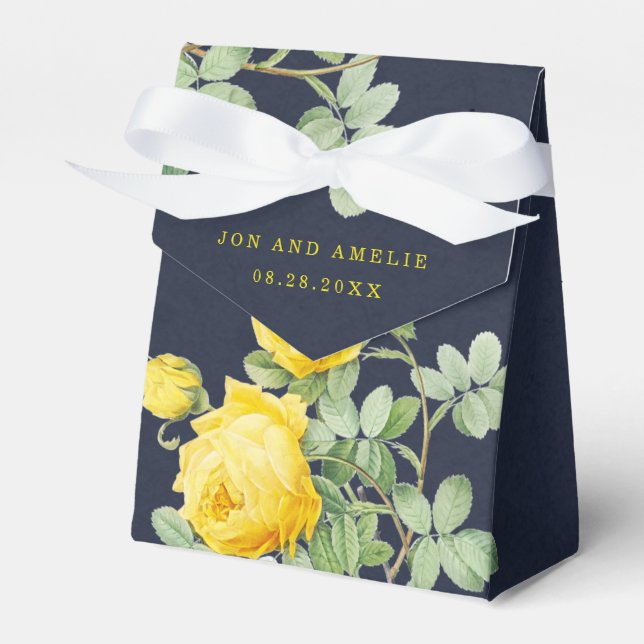 Ballotins Marine et Rose jaune Mariage romantique (Verso)