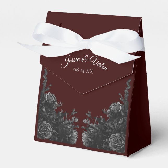 Ballotins Maroon Black Grey Rose Mariage gothique (Verso)