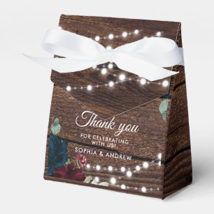 Ballotins Marsala & Navy Rustic Wedding Favor Box