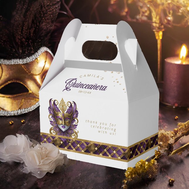 Ballotins Masquerade Masque Motif Harlequin Purple Gold ID10 (Créateur téléchargé)