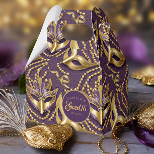 Ballotins Masquerade Sweet 16 Motif Purple Gold ID1032