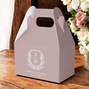 Ballotins Mauve Crest Floral Monogramme Mariage Moderne