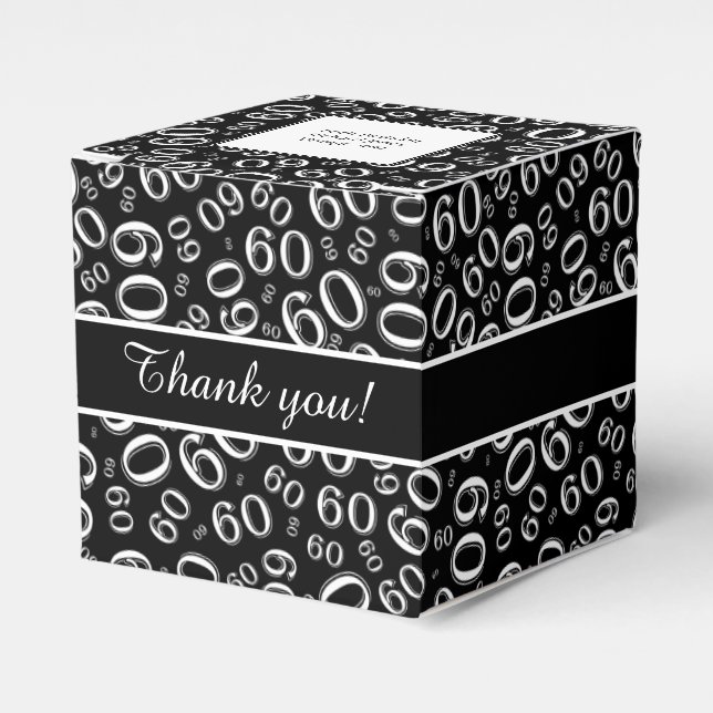 Ballotins Merci 60e Motif numérique noir/blanc (Verso)