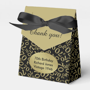 Ballotins Merci 70e anniversaire Black/Gold Numéro Motif