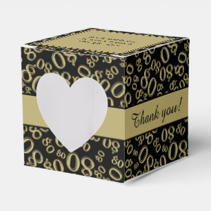 Ballotins "Merci" 80e anniversaire Black/Gold Motif