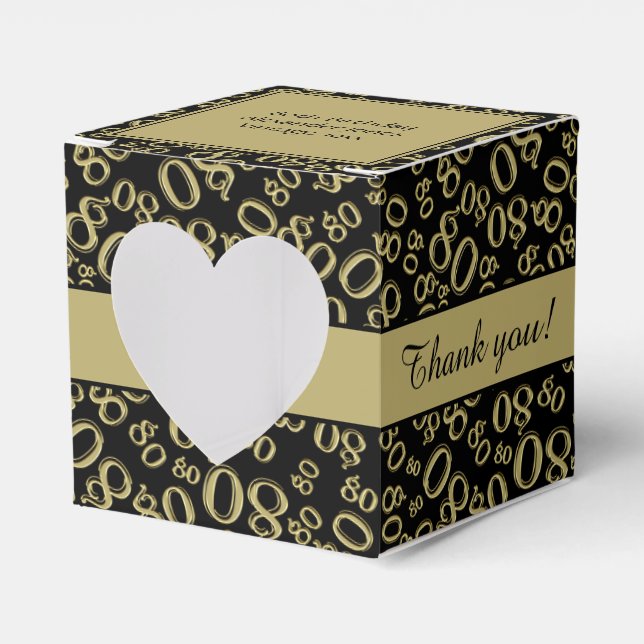 Ballotins "Merci" 80e anniversaire Black/Gold Motif (Verso)