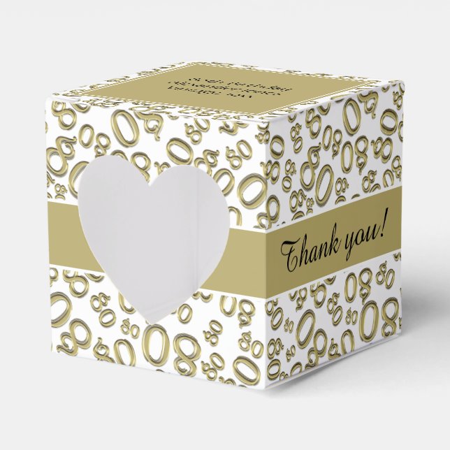 Ballotins "Merci" 80e anniversaire Motif du numéro d'or (Verso)
