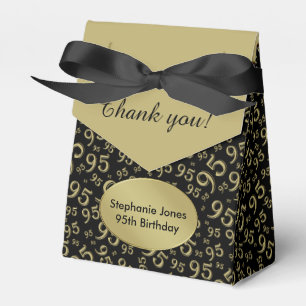 Ballotins Merci 95e anniversaire Black/Gold Numéro Motif