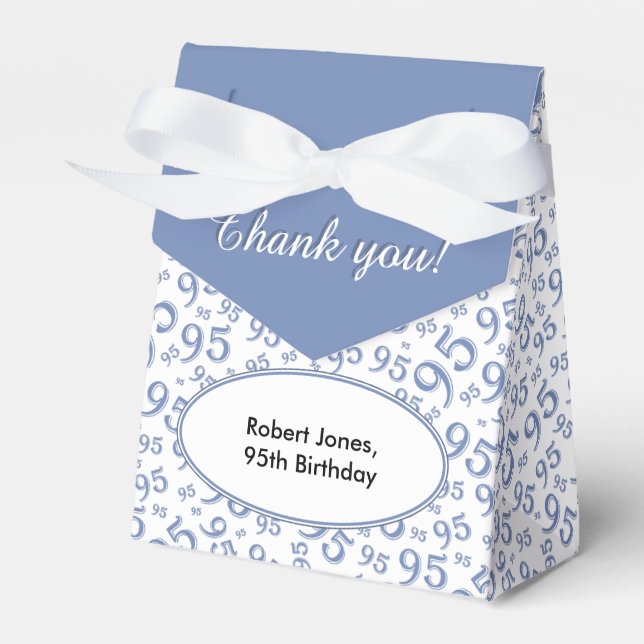 Ballotins Merci 95e anniversaire bleu/blanc Motif numérique (Verso)