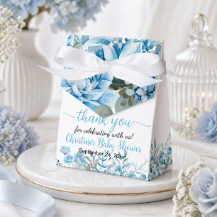 Ballotins Merci Baby shower floral bleu