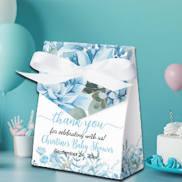Ballotins Merci Baby shower floral bleu