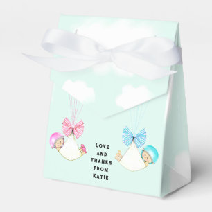 Ballotins Merci Baby shower jumeaux
