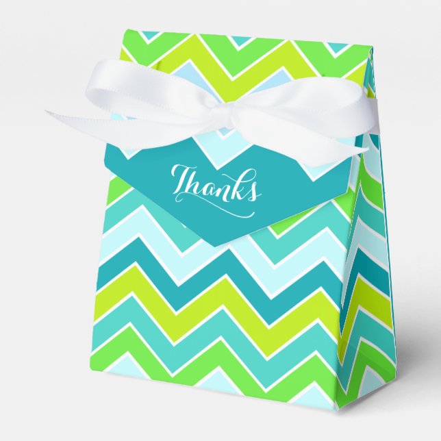 Ballotins Merci chevron aqua turquoise boîte cadeau échantil (Verso)