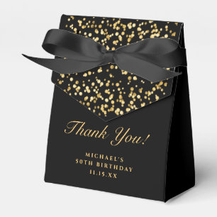 Ballotins Merci d'anniversaire noir et or