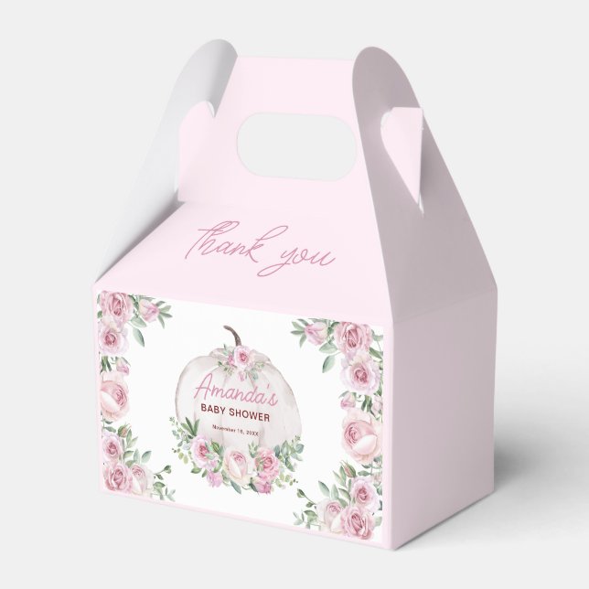 Ballotins Merci de Baby shower Citrouille rose pâle (Verso)