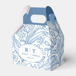 Ballotins Merci de Mariage Floral bleu moderne