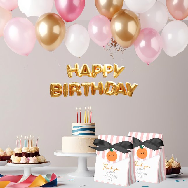 Ballotins Merci doux rayures roses souriant orange (Créateur téléchargé)