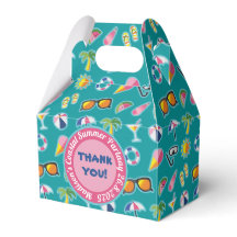Merci Favor Motif côtier Monogramme Turquoise