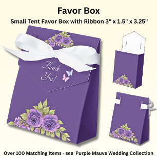 Ballotins Merci, Fleurs Mauve Violet & Mariage Blanc