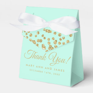 Ballotins Merci Gold Faux Parties scintillant Confetti Mint 