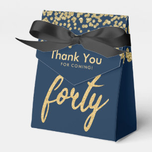 Ballotins Merci Gold Navy Blue "Quarty" fête d'anniversaire