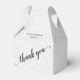 Ballotins Merci Mariage blanc chic en fibre