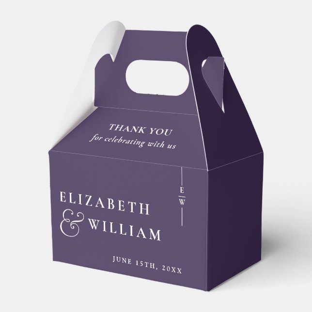 Ballotins Merci Mariage de Monogramme moderne violet (Verso)