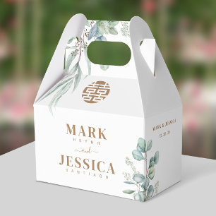 Ballotins Merci Mariage Eucalyptus Double Bonheur