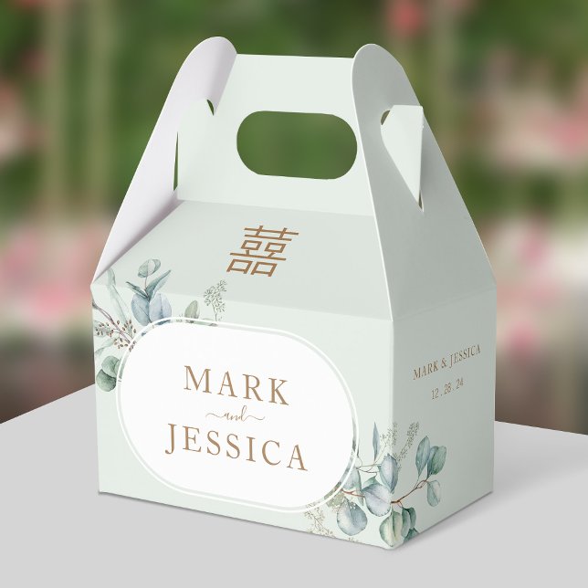 Ballotins Merci Mariage Eucalyptus Double Bonheur (Créateur téléchargé)