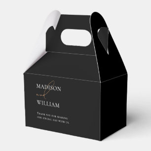 Ballotins Merci Mariage moderne noir et blanc