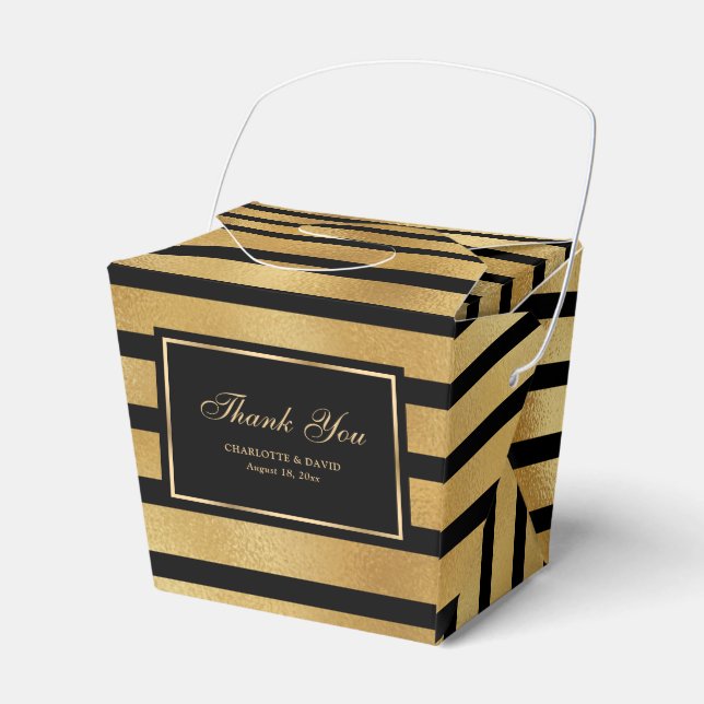 Ballotins Merci Mariage noir et or de luxe (Verso)