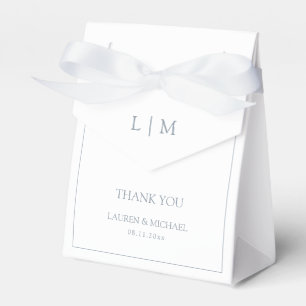 Ballotins Merci moderne Dusty Blue Monogram Mariage