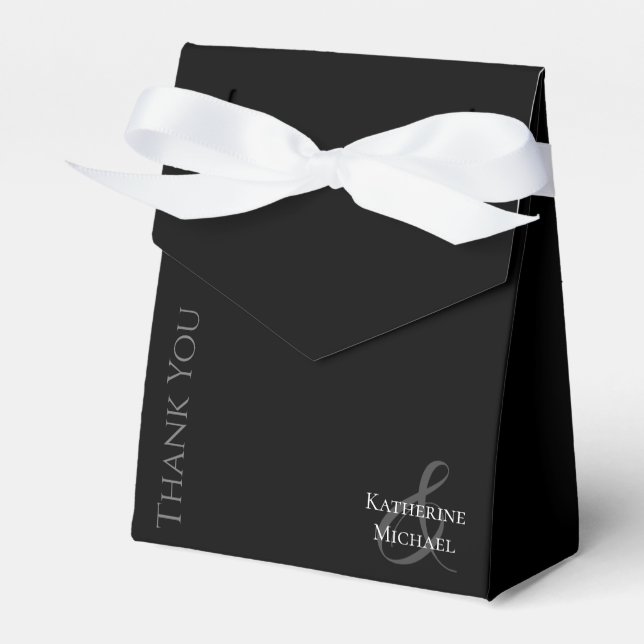 Ballotins Merci moderne noir et Mariage blanc (Verso)
