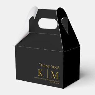 Ballotins Merci noir et or-Monogramme-Mariage- -